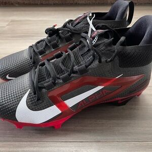 NEW NIKE ALPHA MENACE 4 ELITE TB FOOTBALL CLEATS BLACK/GREY/RED FZ7701-004 11.5